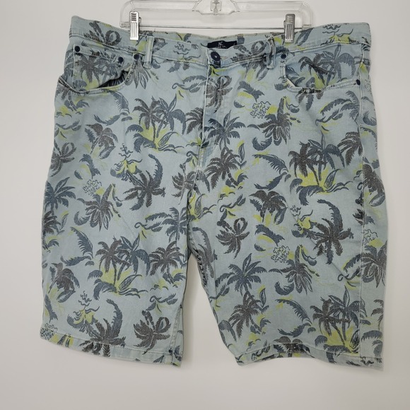 Arturo Calle Men's Cotton 42 Palm Tree Bermuda Denim Jean Shorts Tropical Grunge - Picture 10 of 10